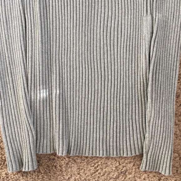 Express Womens Rib Knit Sparkle Gray Turtleneck Sweater - Picture 9 of 10